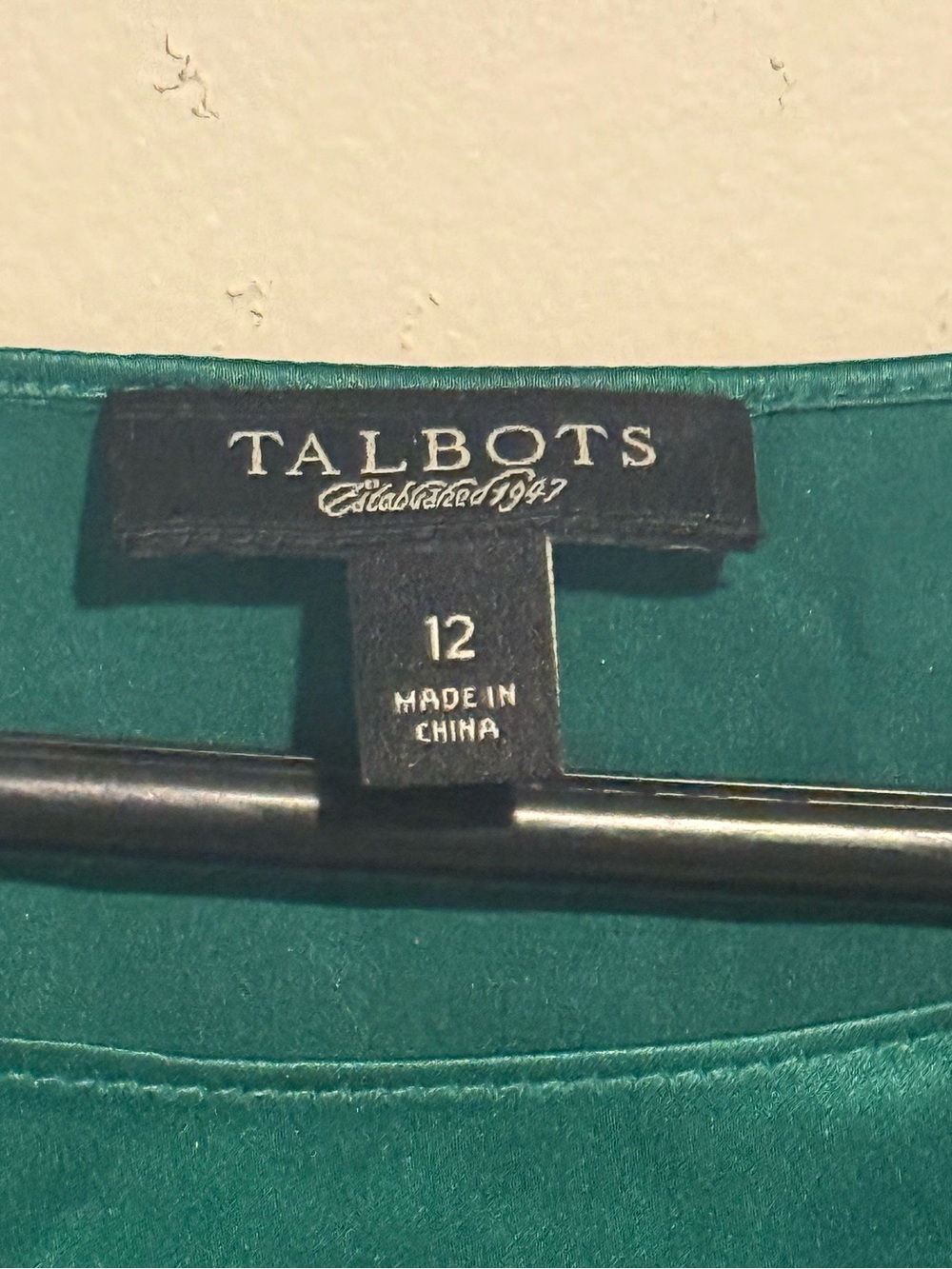 Talbots Emerald-Green Blouse - Size 12